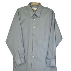 Van Heusen Men's Wrinkle Free Blue Long Sleeve Button Down Size 161/2 32/33 EUC